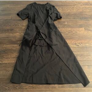 COS black midi tie dress